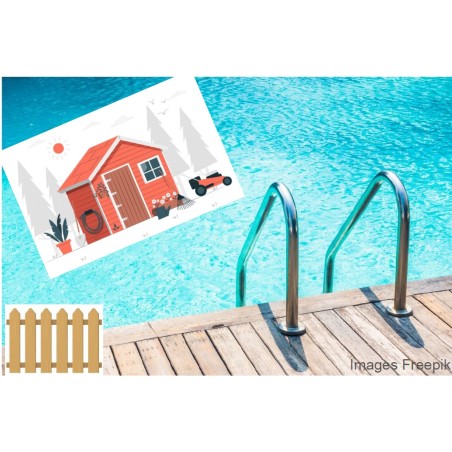 Option : clôtures, piscine et chalet de jardin